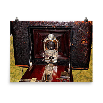 1892 Blair Camera by American Camera Company poster on a plain backdrop in size 8