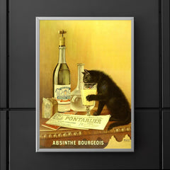 Absinthe Bourgeois - vintage absinthe cat advert poster 5
