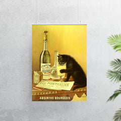 Absinthe Bourgeois - vintage absinthe cat advert poster 7