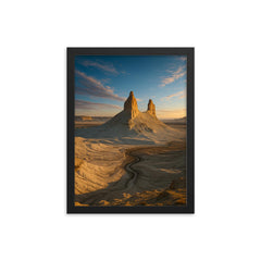 Boszhira Valley Ustyurt Plateau Kazakhstan framed print on a plain backdrop in size 12"x16".