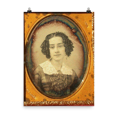 Daguerreotype from the 1850s poster on a plain backdrop in size 8