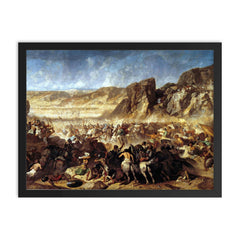 Retreat of the Ten Thousand at the Battle of Cunaxa by Jean-Adrien Guignet, c. 1843 framed print on a plain backdrop in size 18"x24".