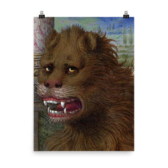 16th-century painting of Lion from Grandes Heures Anne de Bretagne Saint Marc poster on a plain backdrop in size 8"x10".