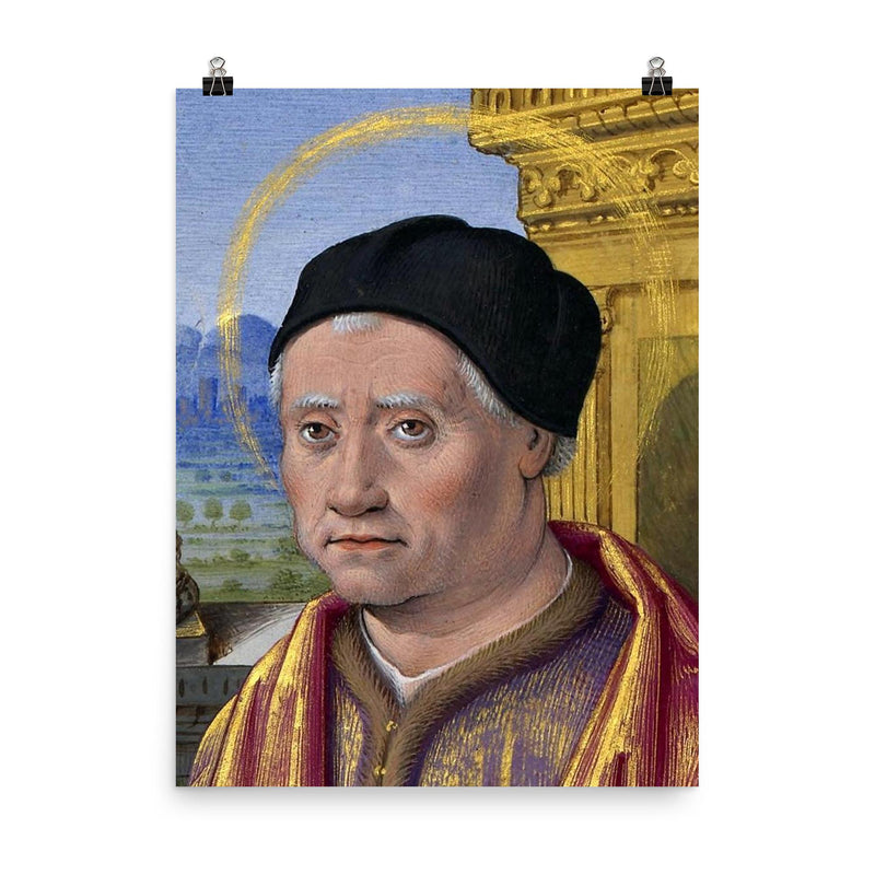 16th-century painting of Saint Mark from Grandes Heures Anne de Bretagne Saint Marc poster on a plain backdrop in size 8