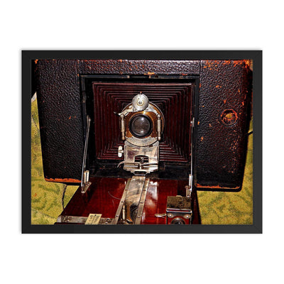 1892 Blair Camera by American Camera Company framed print on a plain backdrop in size 18