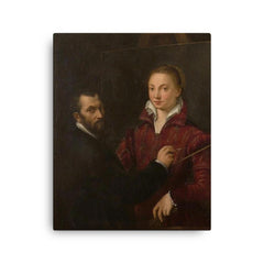 'Bernardino Campi Painting Sofonisba Anguissola' by Sofonisba Anguissola, 1559 canvas print on a plain backdrop in size 16"x20".