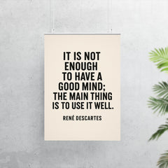 “It is not enough to have a good mind the main thing is to use it well ” René Descartes poster 7