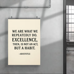 “We are what we repeatedly do Excellence then is not an act but a habit ” Aristotle poster 4