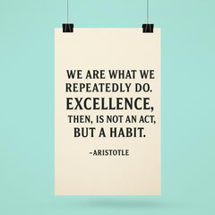 “We are what we repeatedly do Excellence then is not an act but a habit ” Aristotle poster 6