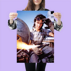 A 20-Year-Old Female Welder During WWII, Photo by Bernard Hoffman, 1943 poster 3