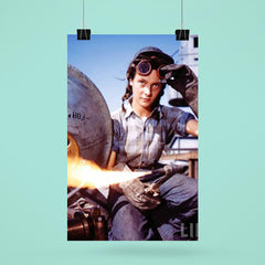 A 20-Year-Old Female Welder During WWII, Photo by Bernard Hoffman, 1943 poster 6