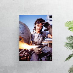 A 20-Year-Old Female Welder During WWII, Photo by Bernard Hoffman, 1943 poster 7