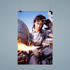 A 20-Year-Old Female Welder During WWII, Photo by Bernard Hoffman, 1943 poster 9