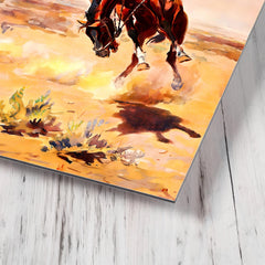A Bad Hoss by Charles Marion Russell metal print mockup