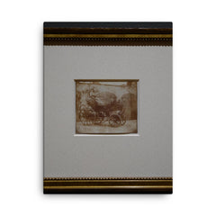 A Barouche Parked in the North Courtyard of Lacock Abbey by William Henry Fox Talbot, April 1844 canvas print on a plain backdrop in size 18"x24".