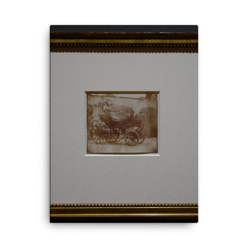 A Barouche Parked in the North Courtyard of Lacock Abbey by William Henry Fox Talbot, April 1844 canvas print on a plain backdrop in size 18
