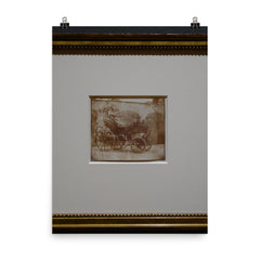 A Barouche Parked in the North Courtyard of Lacock Abbey by William Henry Fox Talbot, April 1844 poster on a plain backdrop in size 8"x10".