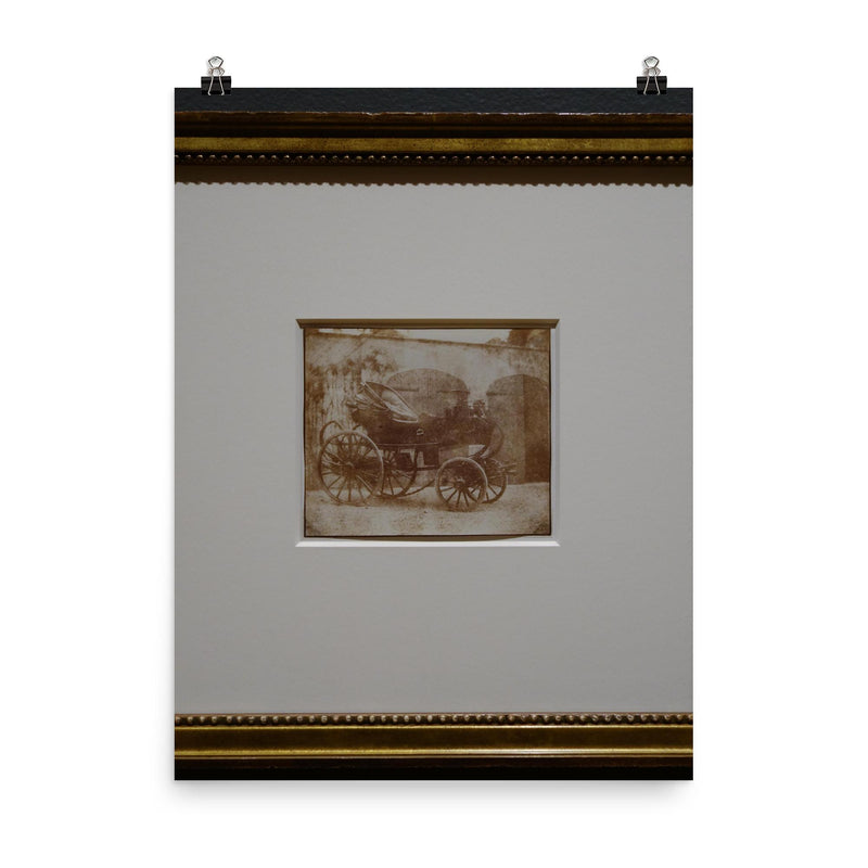 A Barouche Parked in the North Courtyard of Lacock Abbey by William Henry Fox Talbot, April 1844 poster on a plain backdrop in size 8