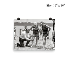 A beach police officer measures the length of a bathing suit to ensure it complies with modesty laws, Washington, DC 1922 poster 3