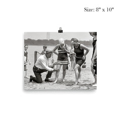 A beach police officer measures the length of a bathing suit to ensure it complies with modesty laws, Washington, DC 1922 poster 4