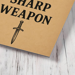 A calm mind is a sharp weapon metal print mockup