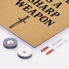 A calm mind is a sharp weapon metal print mockup