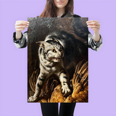 A Cat Protecting Spoils from a Dog by Dirk Valkenburg poster 3