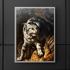 A Cat Protecting Spoils from a Dog by Dirk Valkenburg poster 5