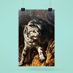 A Cat Protecting Spoils from a Dog by Dirk Valkenburg poster 6