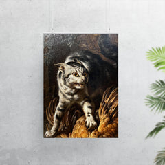 A Cat Protecting Spoils from a Dog by Dirk Valkenburg poster 7