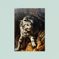 A Cat Protecting Spoils from a Dog by Dirk Valkenburg poster 8