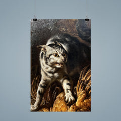 A Cat Protecting Spoils from a Dog by Dirk Valkenburg poster 9
