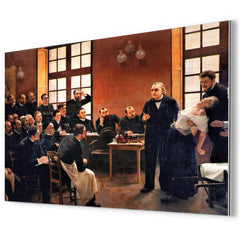 A Clinical Lesson at the Salpêtrière by André Brouillet metal print mockup