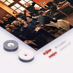 A Clinical Lesson at the Salpêtrière by André Brouillet metal print mockup