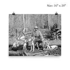 A deer hunter poses for a portrait with his hounds, 1897 poster 2