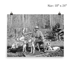 A deer hunter poses for a portrait with his hounds, 1897 poster 5