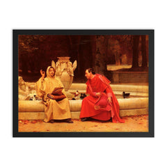 A Fine Point by Jehan Georges Vibert, 19th Century framed print on a plain backdrop in size 18"x24".