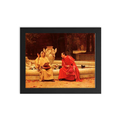 A Fine Point by Jehan Georges Vibert, 19th Century framed print on a plain backdrop in size 8"x10".