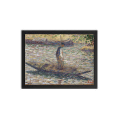 A Fisherman by Georges Seurat framed print on a plain backdrop in size 12"x16".