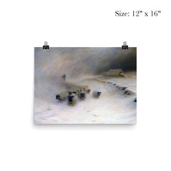A Flock of Sheep in a Snowstorm by Joseph Farquharson, 1912 poster 3