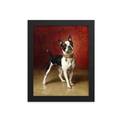 A French Bulldog by Carl Reichert  framed print on a plain backdrop in size 8"x10".