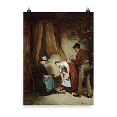 A French Cobbler by Adolf von Becker poster on a plain backdrop in size 8"x10".