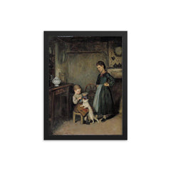 A French Interior by Adolf von Becker framed print on a plain backdrop in size 12"x16".
