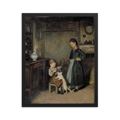A French Interior by Adolf von Becker framed print on a plain backdrop in size 16"x20".