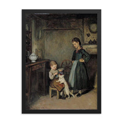 A French Interior by Adolf von Becker framed print on a plain backdrop in size 18"x24".
