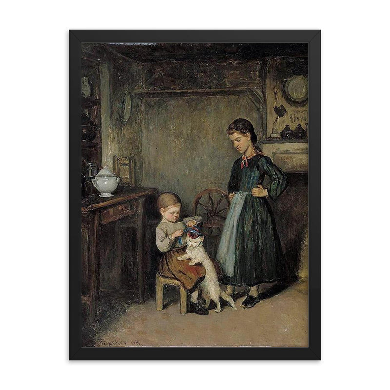 A French Interior by Adolf von Becker framed print on a plain backdrop in size 18