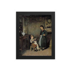 A French Interior by Adolf von Becker framed print on a plain backdrop in size 8"x10".