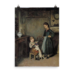 A French Interior by Adolf von Becker poster on a plain backdrop in size 8"x10".