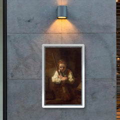A Girl with a Broom by Carel Fabritius poster 2