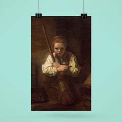 A Girl with a Broom by Carel Fabritius poster 6